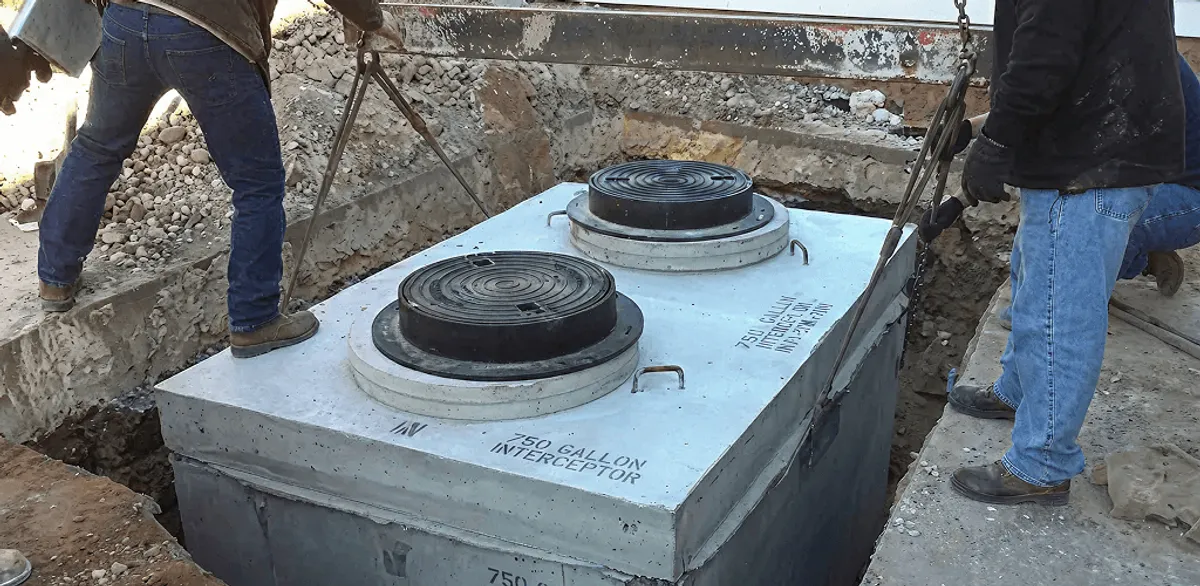 Grease trap installation for a commercial property drainage system in Rockford, IL