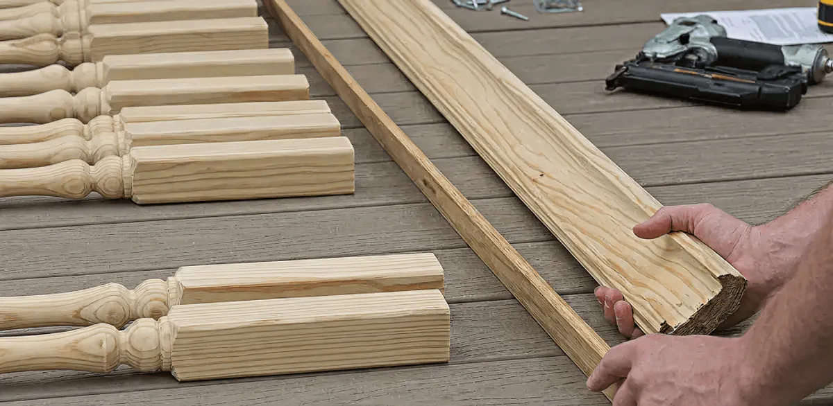 Handrail installation materials and wood components for stair rail work in Rockford, IL